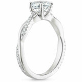 3ct Round Cut Diamond Engagement Ring 14k White Gold Over Twist Shank Solitaire