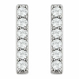 0.6ct Round Cut Diamond Vertical Bar Drop Earrings Women 14k White Gold Finish