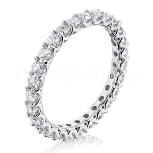 2.2ct Round Cut Moissanite Full Eternity Women Wedding Band 14k WhiteGold Plated