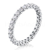 2.2ct Round Cut Moissanite Full Eternity Women Wedding Band 14k WhiteGold Plated