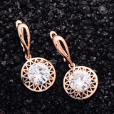 1.5Ct Round Cut VVS1/D Diamond Circular Party Drop Earrings 14K Rose Gold Finish