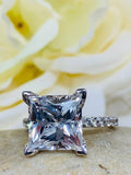 1.5ct Princess Cut Diamond Accent Solitaire Engagement Ring 14k White Gold Over