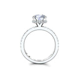 Hidden Halo Engagement Solitaire Ring 2ct Round Cut Diamond 14k WhiteGold Finish