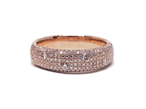 2ct Round Diamond Cluster Half Eternity Wedding Ring Band 14k Rose Gold Finish