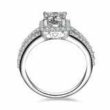 3ct Princess Cut Diamond Engagement Ring Halo 14k White Gold Finish Split Shank