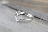 Arrow Double Row Engagement Ring 1ct Round Cut Diamond 14k White Gold Finish