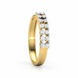 1.3ct Wedding Ring Band Round Cut Diamond Cluster 14k Yellow Gold Finish