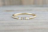 Minimalist Wedding Ring Band 1ct Baguette Cut Diamond 14k Yellow Gold Finish