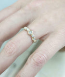 1.4ct Round Diamond Wedding Band Antique Inspired Stackable 14k Yellow Gold Over