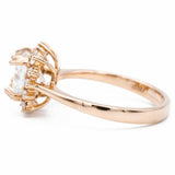 2.2ct Cushion Cut Diamond Engagement Ring Round Accent Halo 14k Rose Gold Finish