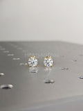 1.2ct Round Cut Moissanite Solitaire Stud Earrings Women 14k Yellow Gold Plated