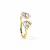 1.2ct Engagement Ring Round Cut Diamond Open Stylish 14k Yellow Gold Finish