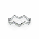 2Ct Round Cut Diamond Wavy Curved Half Eternity Wedding Band 14K White Gold Over