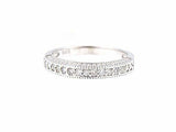 0.5ct Round Diamond Half Eternity Milgrain Wedding Ring Band 14k White Gold Over