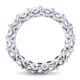 2.3ct Round Cut Moissanite Full Eternity Wedding Band 14k White Gold Plated