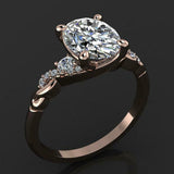 Vintage Style Engagement Ring 2.1ct Oval Cut VVS1D Diamond 14k Rose Gold Finish