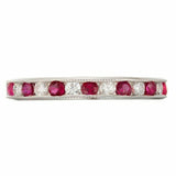 2ct Round Cut Pink Ruby Alternating Diamond Eternity Band 14k White Gold Finish