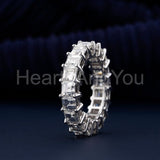 2ct Asscher Simulated Diamond Full Eternity Wedding Band 14k White Gold Plated