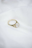 4.7ct Oval Cut Diamond Engagement Ring Petite Round Accent 14k YellowGold Finish