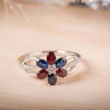 2.3ct Oval Cut Sapphire Pink Ruby Floral Split Shank Ring 14k White Gold Finish