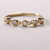 1ct Round Cut Diamond Open Link Stackable Minimalist Band 14k Yellow Gold Finish