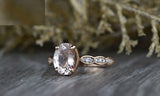 2ct Oval Cut Peach Morganite Engagement Ring 14k Rose Gold Over Accent Solitaire