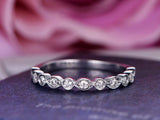 0.5ct Round Cut Diamond Vintage Infinity Wedding Band 14k White Gold Finish New