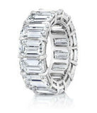 5Ct Emerald Cut Diamond Iced Full Eternity Wedding Band 14K White Gold Finish