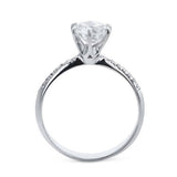 2.5Ct Round Cut Diamond Accented Minimalist Solitaire Ring 14K White Gold Finish