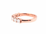 4Ct Asscher Cut VVS1/D Diamond Half Eternity Wedding Band 14K Rose Gold Finish