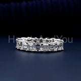 2ct Asscher Simulated Diamond Full Eternity Wedding Band 14k White Gold Plated