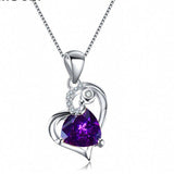 1.3ct Trillion Purple Amethyst Pendant Heart Shape 14k White Gold Over NO CHAIN