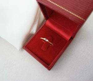 0.1ct Engagement Ring Baguette Cut Diamond Solitaire 14k Yellow Gold Finish