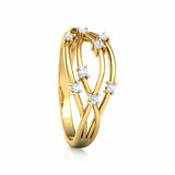 0.6ct Engagement Ring Round Cut Diamond Cluster Twigs 14k Yellow Gold Finish