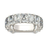 6Ct Radiant Cut Diamond Gatsby Half Eternity Wedding Band 14K White Gold Finish