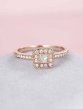 1.5ct Princess Cut VVS1 Diamond Engagement Ring Halo Vintage 14k RoseGold Finish