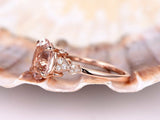 1.2ct Oval Cut Peach Morganite Solitaire Engagement Ring 14k Rose Gold Finish