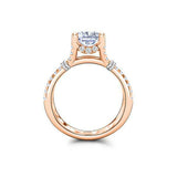 2.5Ct Cushion Cut Diamond Split Shank Unique Solitaire Ring 14K Rose Gold Finish