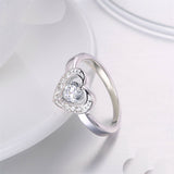 2ct Round Cut Diamond Engagement Ring 14k WhiteGold Finish Heart Shape Solitaire