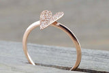 1ct Round Cut Diamond Engagement Ring 14k Rose Gold Finish Heart Shape Solitaire