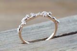 0.2ct Round Cut Diamond Wedding Band 14k RoseGold Finish Floral Branch Leaf Vine