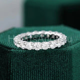 2.7ct Round Cut Moissanite Iced Full Eternity Wedding Band 14K White Gold Plated