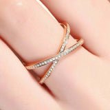 Criss Cross Half Eternity Wedding Band 1ct Round Cut Diamond 14k RoseGold Finish