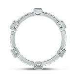 2ct Wedding Ring Band Princess Cut Diamond Sqaure Statement 14k WhiteGold Finish