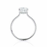 2ct Cushion Cut Diamond Solitaire Ring 14k White Gold Finish with Round Accents