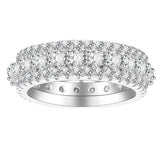 4Ct Round Cut Diamond Elegant Cluster Eternity Wedding Band 14K White Gold Over