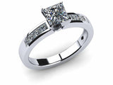 1.6ct Princess Cut Diamond Channel Set Solitaire Engagement Ring 14k Gold Finish