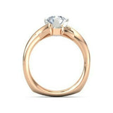 0.5Ct Round Cut Diamond Wide Split Shank Engagement Ring 14K Dual Gold Finish