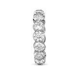 7Ct Round Cut Diamond Iced Full Eternity Wedding Band Ring 18K White Gold Finish