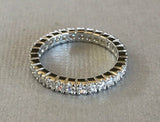 Full Eternity Promise Wedding Ring Band 2ct Round Diamond 14k White Gold Finish